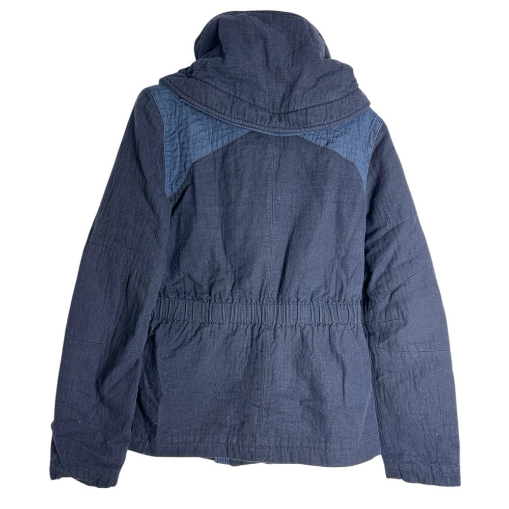 RARE Vintage 90s Diesel women’s moto cotton denim blue quilt parka coat jacket S - Picture 9 of 13